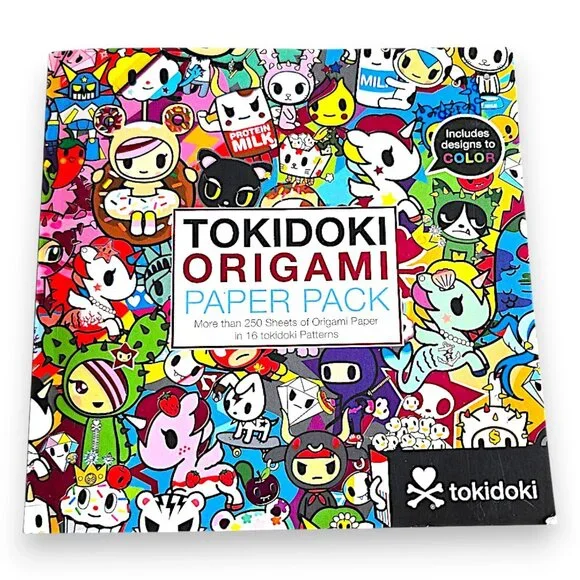Tokidoki Origami Paper Pack 250 Sheets Featuring 16 Signature Tokidoki Designs - Picture 1 of 8